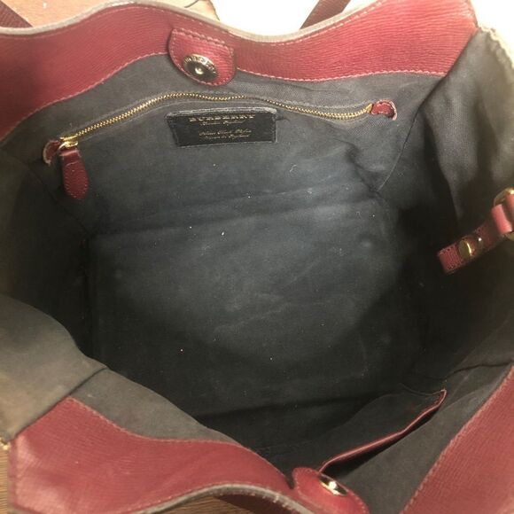 Burberry Canterbury Mahogany Tote Satchel Bag Purse Nova Check Print Burgundy - Picture 15 of 15